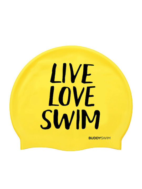 Buddyswim Σκουφάκι Κολύμβησης Ενηλίκων από Σιλικόνη Κίτρινο