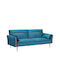 Flick Three-Seater Fabric Sofa Bed Petrol Blue 211x87cm