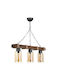 Megapap Pendant Light Three-Light for Socket E27 Brown