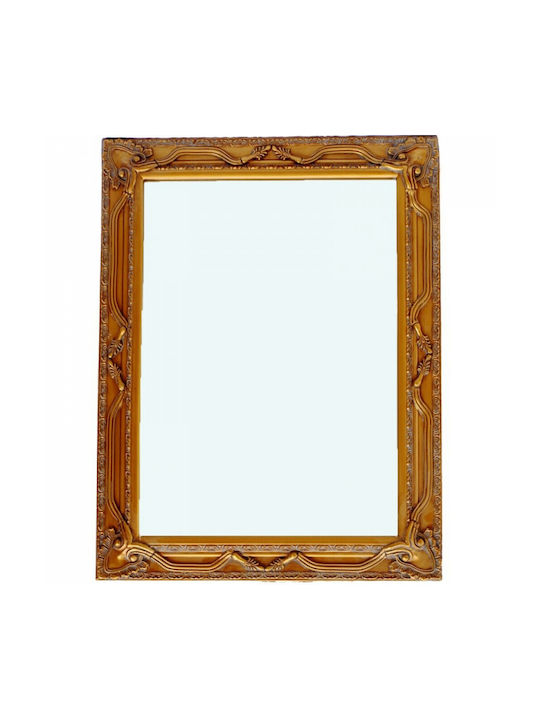 Lampiris Interiors Oglindă de Perete cu Auriu Ramă din Lemn 70x50cm 1buc