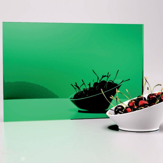 Wall Mirror with Green Plastic Frame 100x150cm 1pcs
