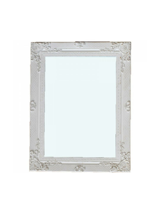 Lampiris Interiors Като Огледало за Стена с Бял Дърво Рамка 90x60см 1бр
