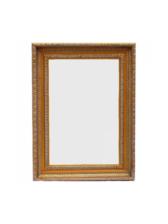 Lampiris Interiors Oglindă de Perete cu Auriu Ramă din Lemn 70x50cm 1buc