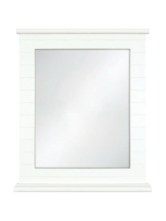 Innova Καθρέπτης Τοίχου με Λευκό Ξύλινο Πλαίσιο 53x44cm