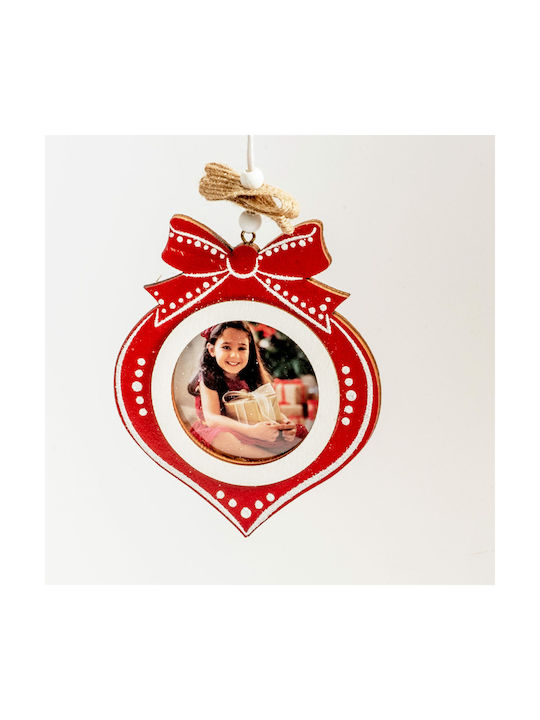 Christmas Wooden Label Ornament Red