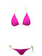 Bikini Set Triangle Top & Slip Bottom with Laces with Adjustable Straps Fuchsia