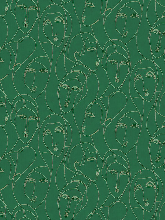 Wallpaper Vinyl Green L1000xW53cm Washable