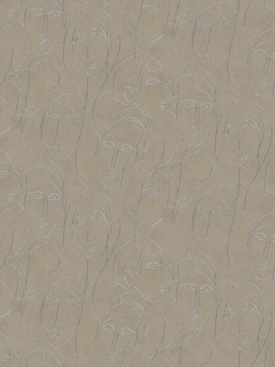 Wallpaper Vinyl Brown L1000xW53cm Washable