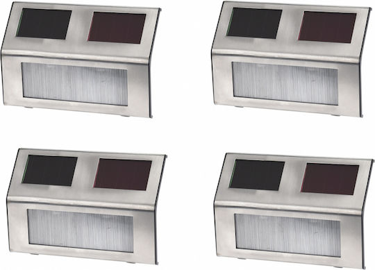 Set of 4 Wall Solar Lights Warm White with Photocell 14.5cmx9cmx10cmcm