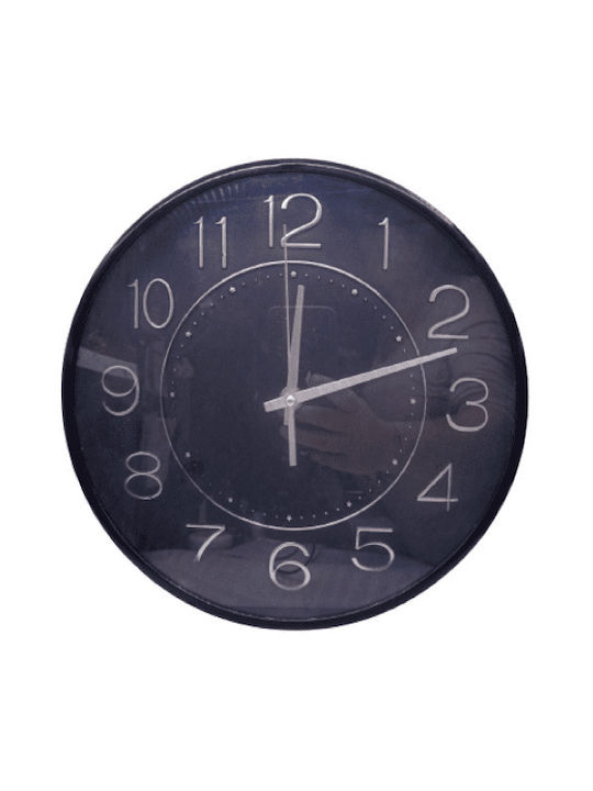 Wall Clock Plastic Black Ø25cm