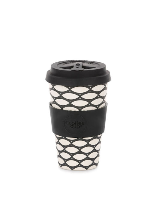 Ecoffee Cup Κούπα Μπαμπού με Καπάκι Μαύρη 400ml