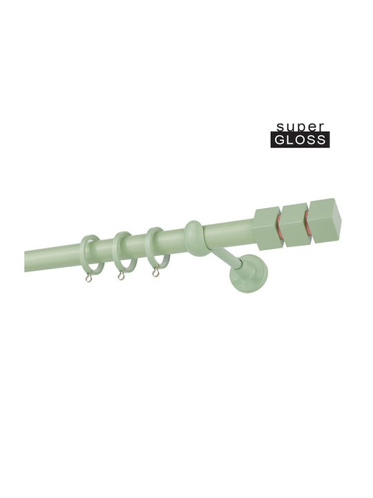 Zogometal Μεταλλικό Κουρτινόξυλο Prestige Collection Μονό Φ25mm 200εκ. Πράσινο