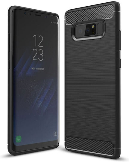 Techsuit Carbon Umschlag Rückseite Silikon Schwarz (Galaxy Note 8)