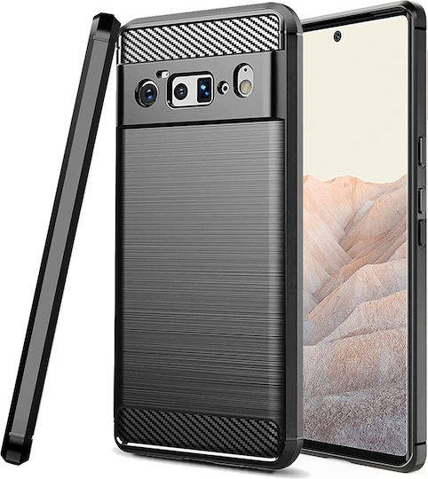 Techsuit Carbon Umschlag Rückseite Silikon Schwarz (Google Pixel 6 Pro)