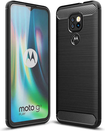 Techsuit Carbon Back Cover Σιλικόνης Μαύρο (Moto E7 Plus)