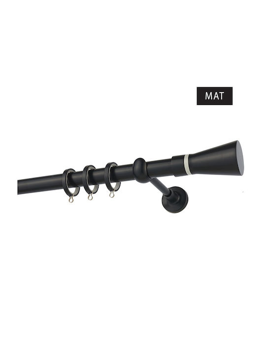 Zogometal Metallisch Vorhangstange Color More Mat Collection Einfach Φ25mm 240cm Charcoal / Grey