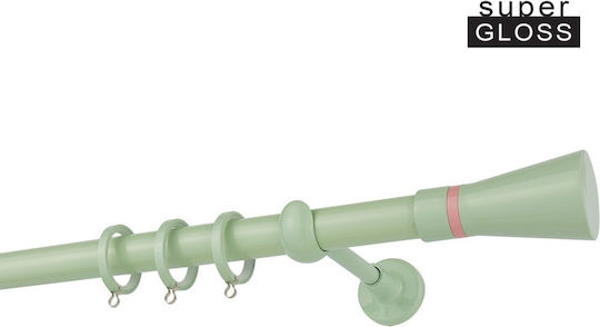 Zogometal Metallisch Vorhangstange Prestige Collection Einfach Φ25mm 160cm Grün