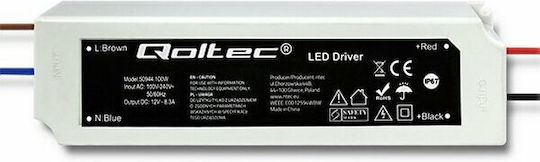Qoltec Τροφοδοτικό LED Στεγανό IP67 Ισχύος 100W με Τάση Εξόδου 12V