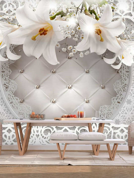 Wall Mural Fabric White L100xW70cm