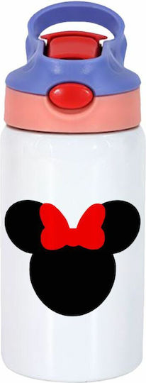 Koupakoupa Kids Water Bottle Minnie Stainless Steel with Straw White 350ml
