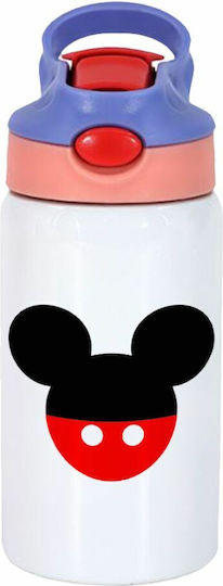 Koupakoupa Stainless Steel Kids Water Bottle Mickey with Straw White 350ml