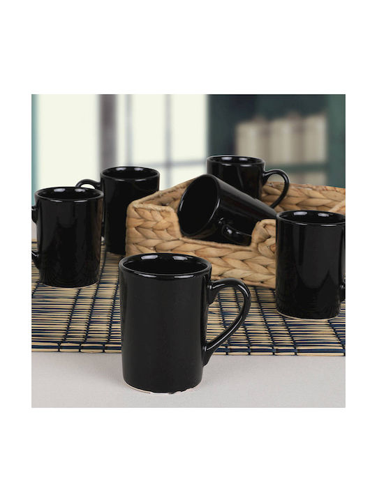 Tasse Keramik Schwarz 150ml 6Stück