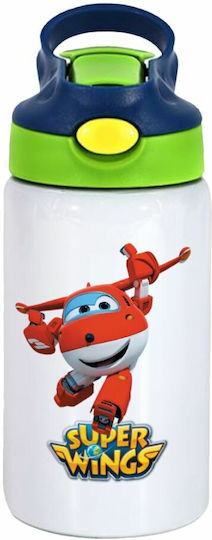 Koupakoupa Kids Water Bottle Stainless Steel with Straw White 350ml