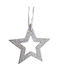 Hanging Ornament Star Felt Silver with Glitter 10x10cm