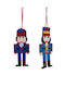 Hanging Nutcracker Ornament Felt Blue 4.5x9.5cm Set 2pcs