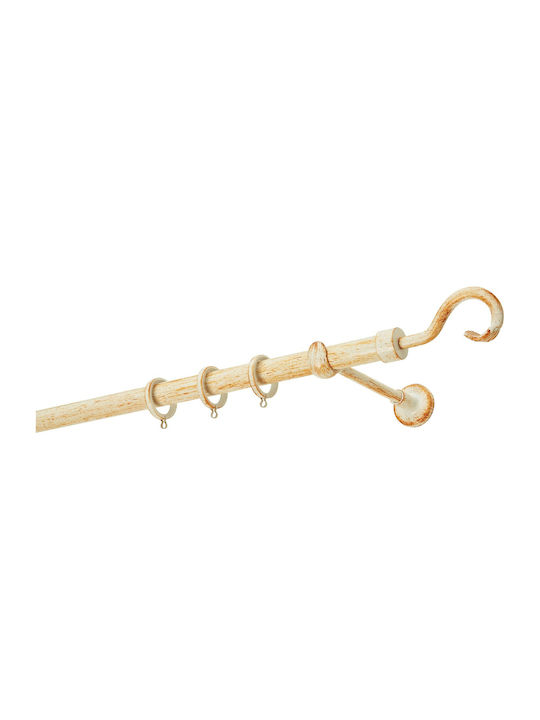Zogometal Metallic Curtain Pole Double with Rail Φ25mm 240cm Cream Patina Copper