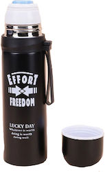 Bottle Thermos Stainless Steel Black 500ml with Cap-Cup