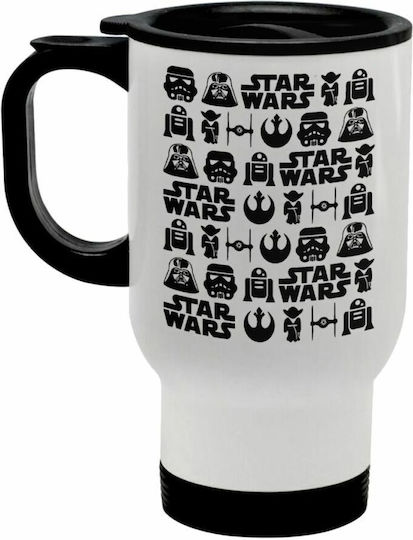 Koupakoupa Star Wars Stainless Steel Thermos Bottle 450ml White with Handle