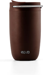 Equa Cup Glass Thermos Stainless Steel Brown 300ml with Mouthpiece