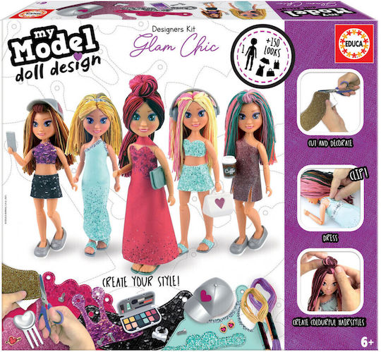 Educa Children's Craft Design Your Doll Glam Chic for Children 6+ years old Years