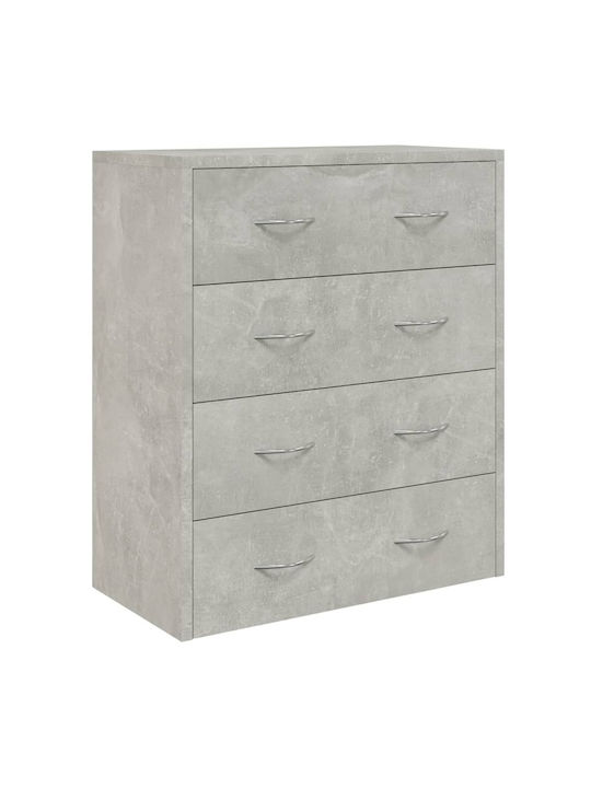 Wooden Chest of Drawers with 4 Drawers Gray 60x...