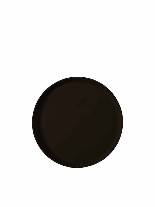 Homestyle Plastic Round Serving Tray Non-slip in Black Color 35x35cm 73516400 1pcs
