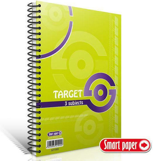 Smart Paper Spiral Heft Geregelt B5 3 Themen Grün 1Stück