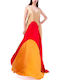 Sommer Maxi Abendkleid mit Spitze Fuchsie M-8378