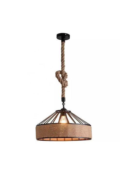 Stimeno Pendant Lamp with Rope Brown