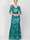 Cecilia Personal Summer Maxi Evening Dress with Lace Turquoise