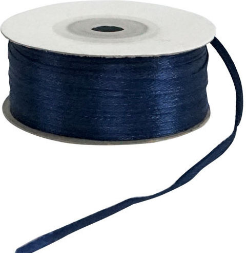 Marhome Satin Panglică Cu două fețe Monocromie Albastru cu lățime 3mm