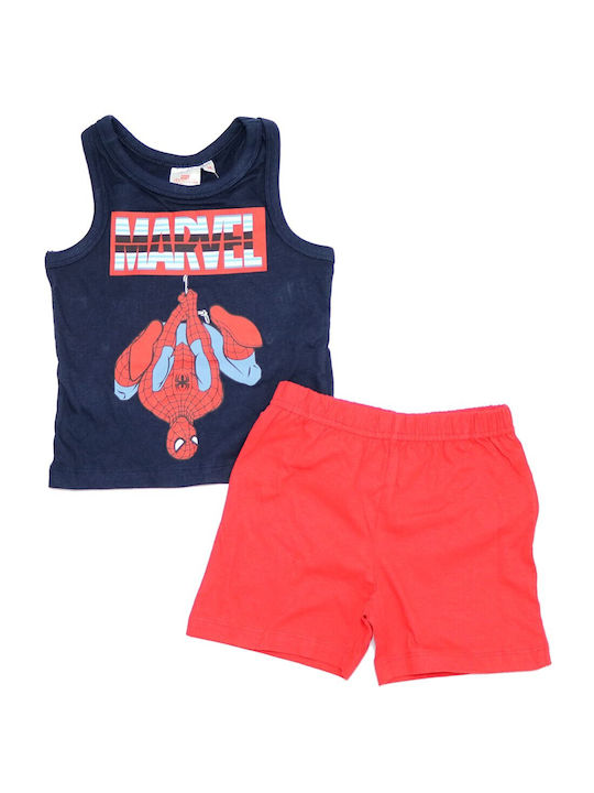 Marvel Set Top & Bottom Kids Summer Cotton Pyjamas Navy Blue