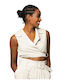 Women's Summer Crop Top Sleeveless White