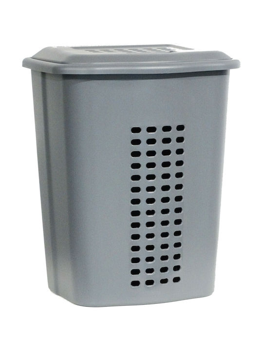 ΒΙΟΜΕΣ Laundry Basket Plastic with Cap 43x26x55cm Gray