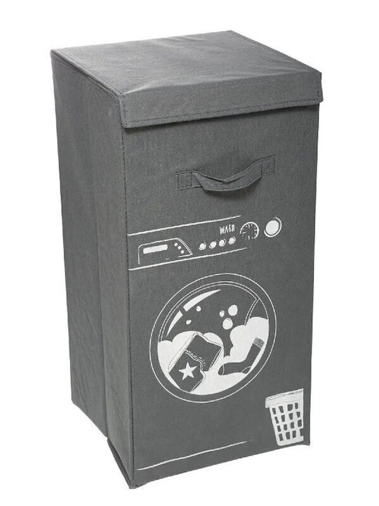 5Five Wäschekorb aus Stoff Faltbar mit Deckel 30x30x60cm Gray