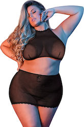 Magic Silk Sexy Lingerie Set Plus Size Black