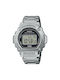 Casio Digital Watch Battery with Silver Rubber Strap