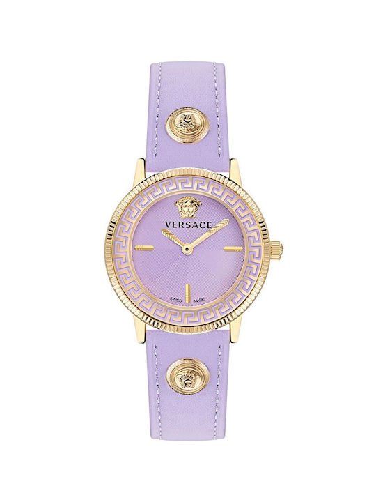 Versace Uhr mit Lila Lederarmband