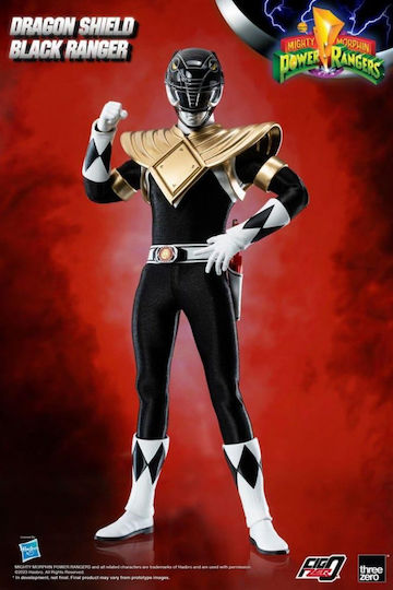 Threezero Mighty Morphin Power Rangers: Dragon Shield Black Ranger Φιγούρα Δράσης ύψους 35εκ. σε Κλίμακα 1:6