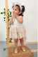 Bonito Baby White Baptism Clothing Set with Hair Accessories & Dress made of Tulle 2pcs